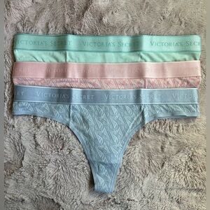 Victoria's Secret Pastel Thong Set - Mint, Blush, Light Blue